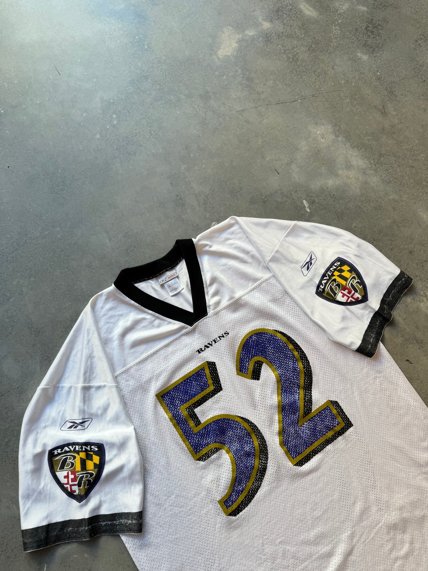 00’s Baltimore Ravens Ray Lewis Vintage White Reebok NFL Jersey (XL)