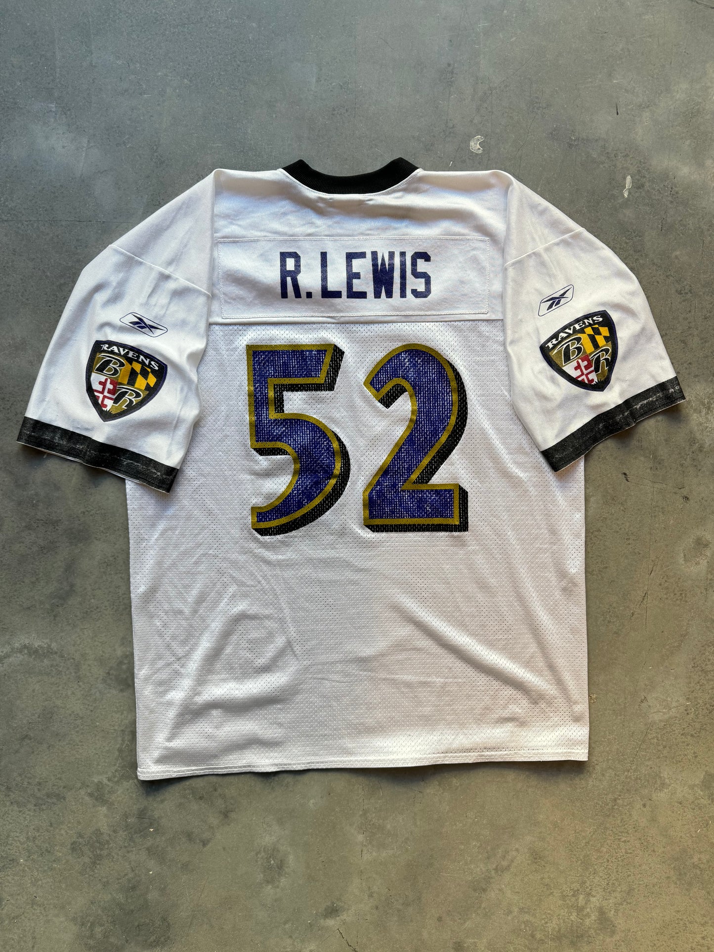 00’s Baltimore Ravens Ray Lewis Vintage White Reebok NFL Jersey (XL)