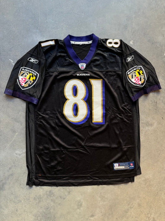 00’s Baltimore Ravens Anquan Boldin Vintage Black Alternate Reebok NFL Jersey (XXL)