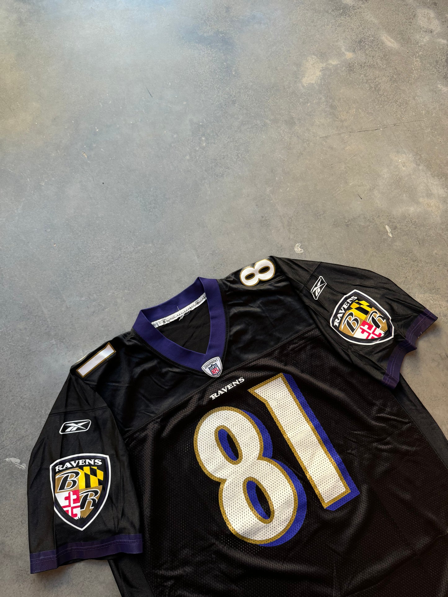 00’s Baltimore Ravens Anquan Boldin Vintage Black Alternate Reebok NFL Jersey (XXL)