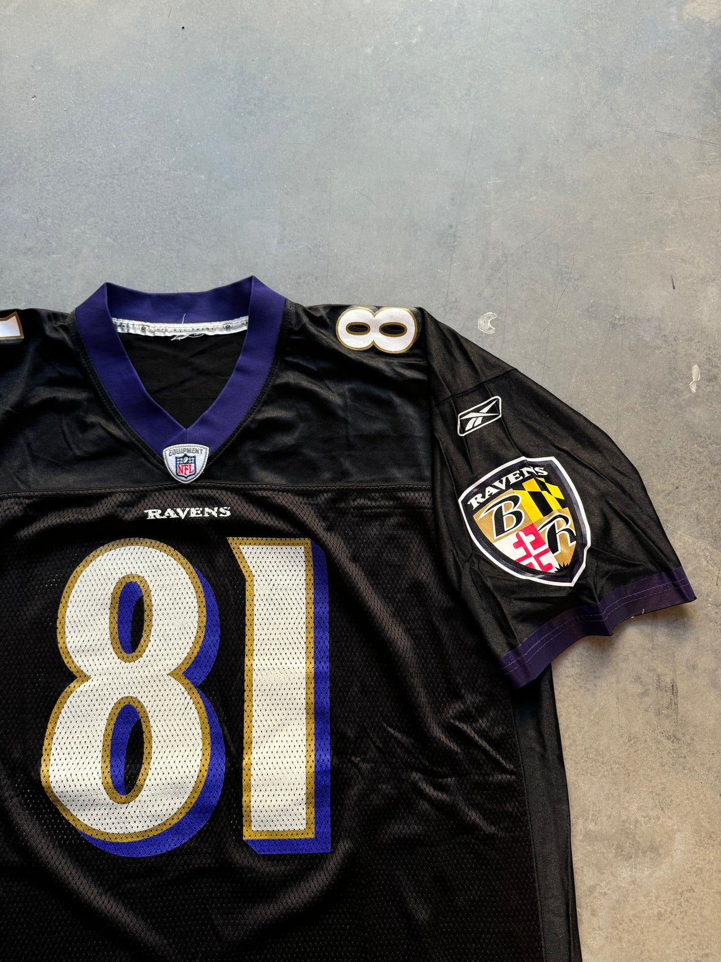 00’s Baltimore Ravens Anquan Boldin Vintage Black Alternate Reebok NFL Jersey (XXL)