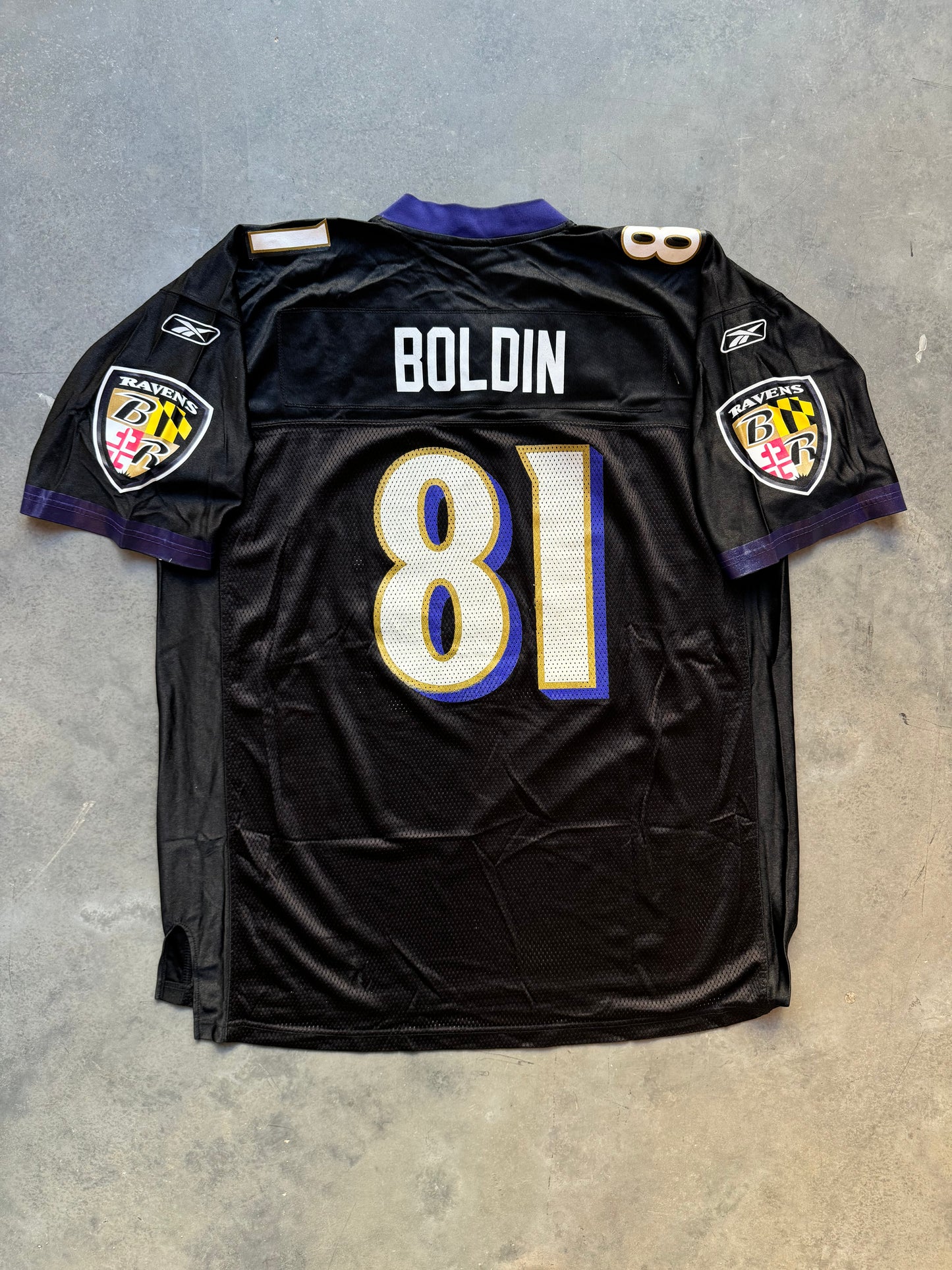 00’s Baltimore Ravens Anquan Boldin Vintage Black Alternate Reebok NFL Jersey (XXL)