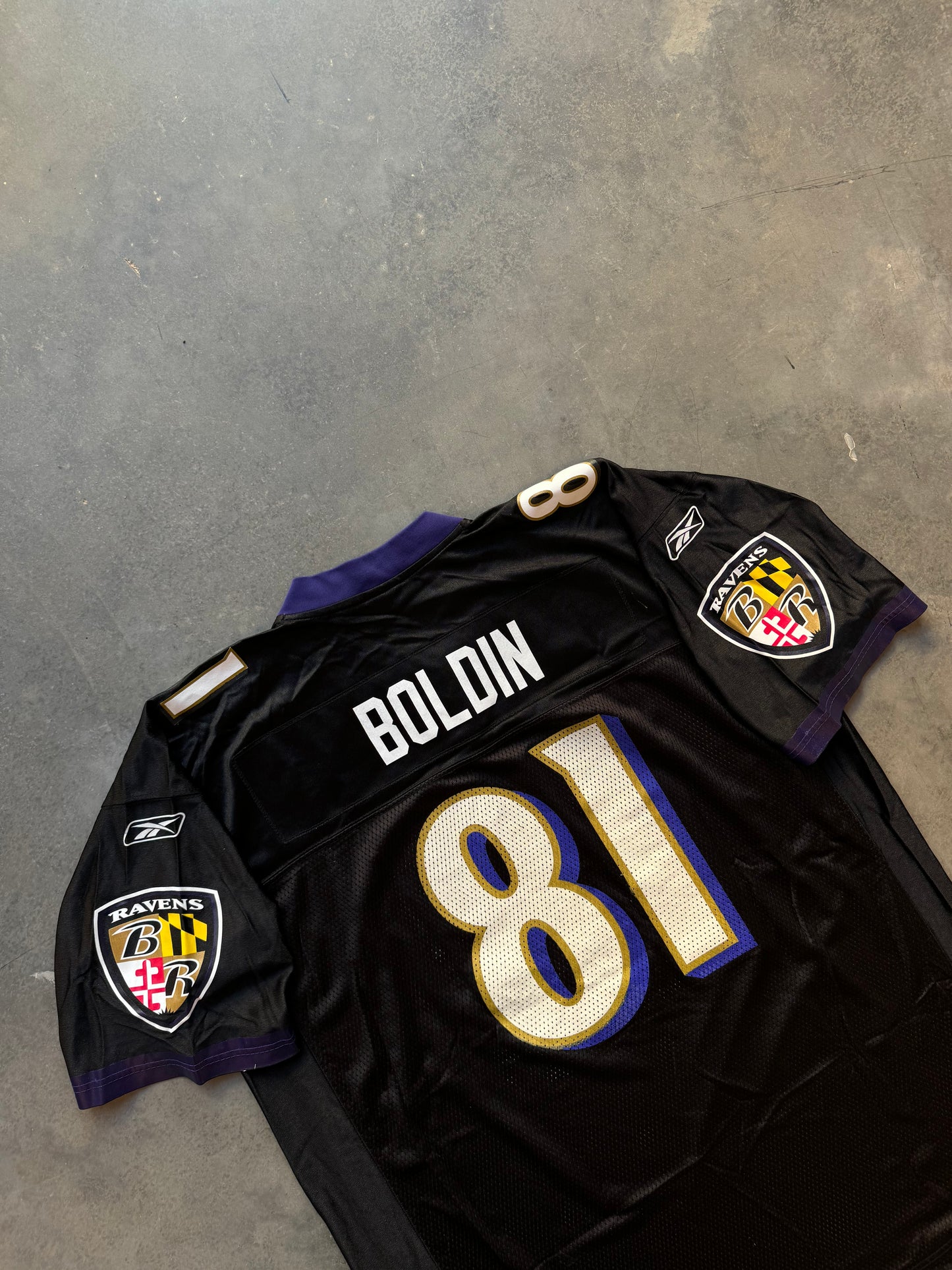 00’s Baltimore Ravens Anquan Boldin Vintage Black Alternate Reebok NFL Jersey (XXL)