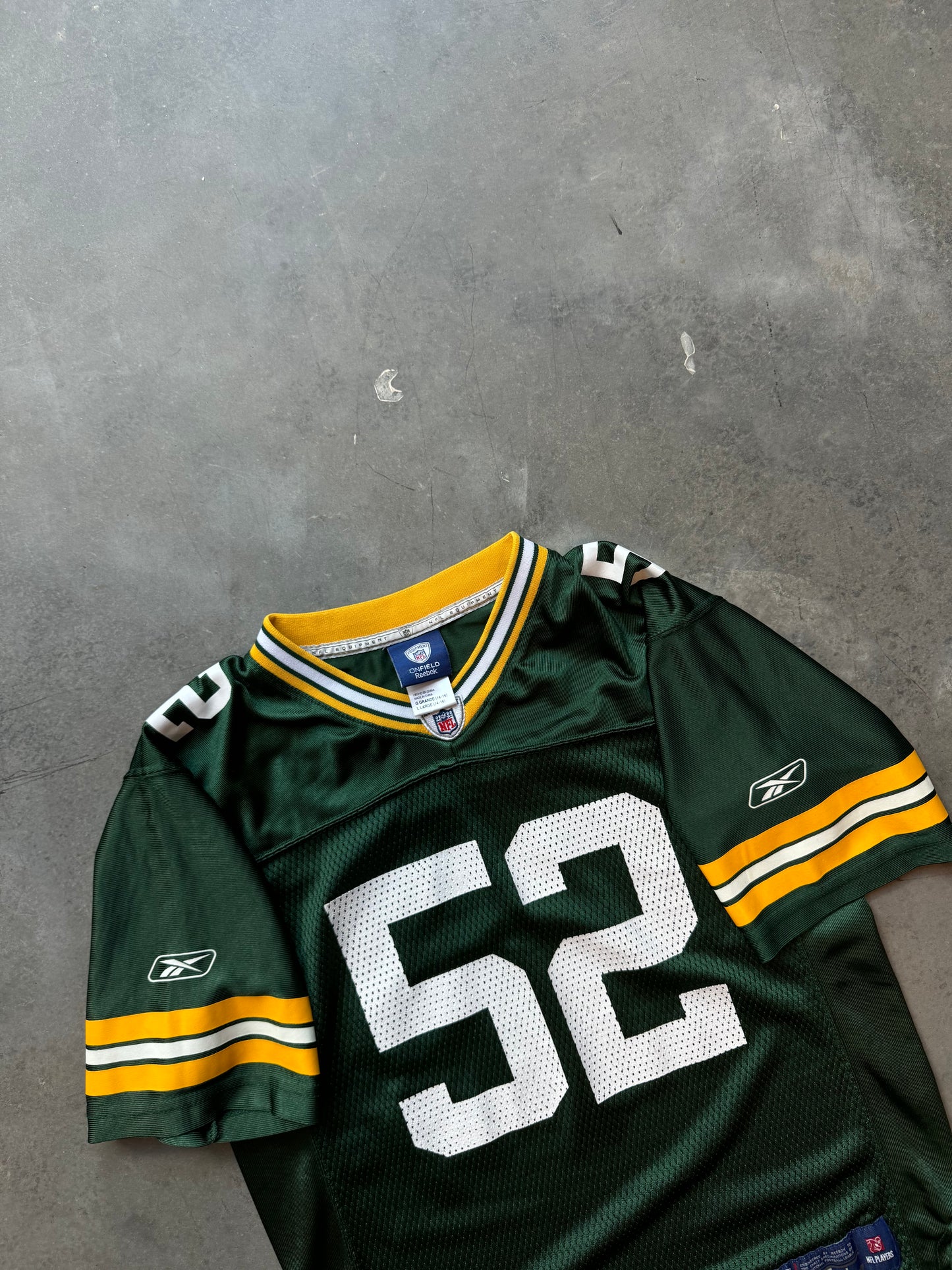 00’s Green Bay Packers Clay Matthews Vintage Reebok NFL Jersey (Youth Large)