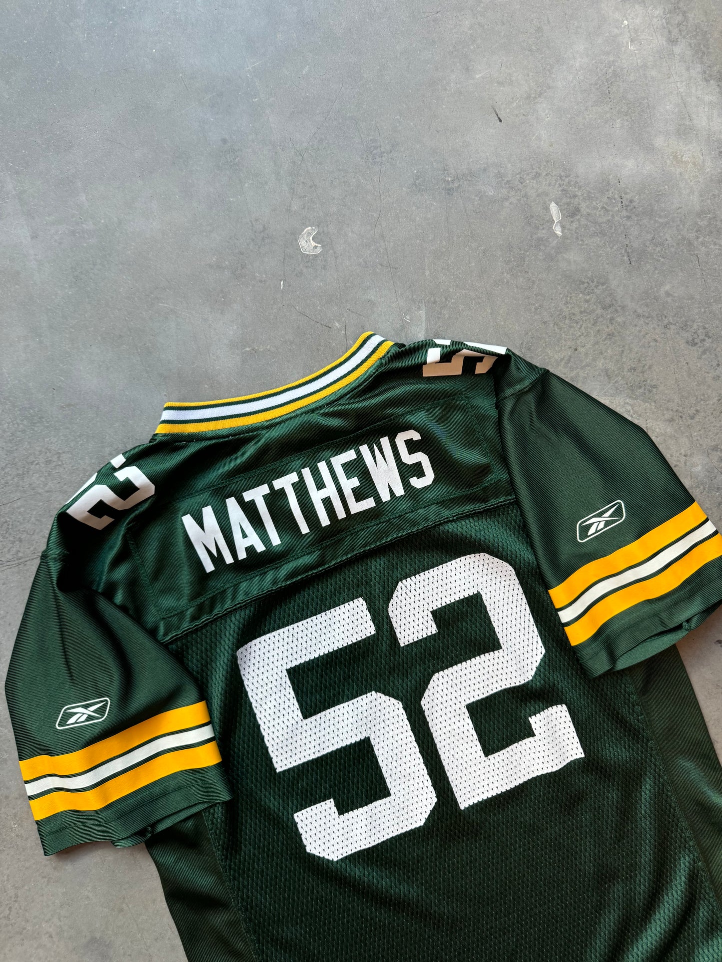 00’s Green Bay Packers Clay Matthews Vintage Reebok NFL Jersey (Youth Large)