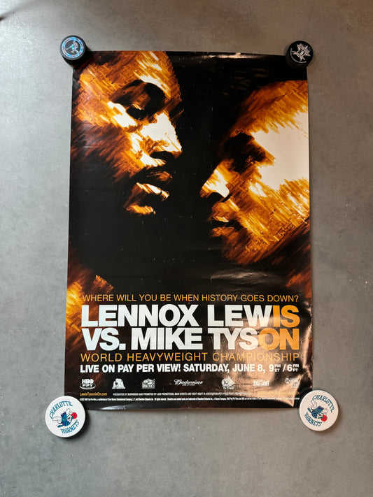 2002 Lennox Lewis vs. Mike Tyson Vintage World Heavyweight Championship PPV Boxing Poster (27x40)