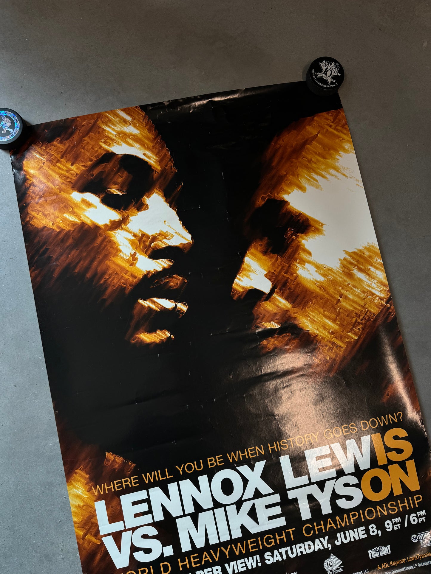 2002 Lennox Lewis vs. Mike Tyson Vintage World Heavyweight Championship PPV Boxing Poster (27x40)