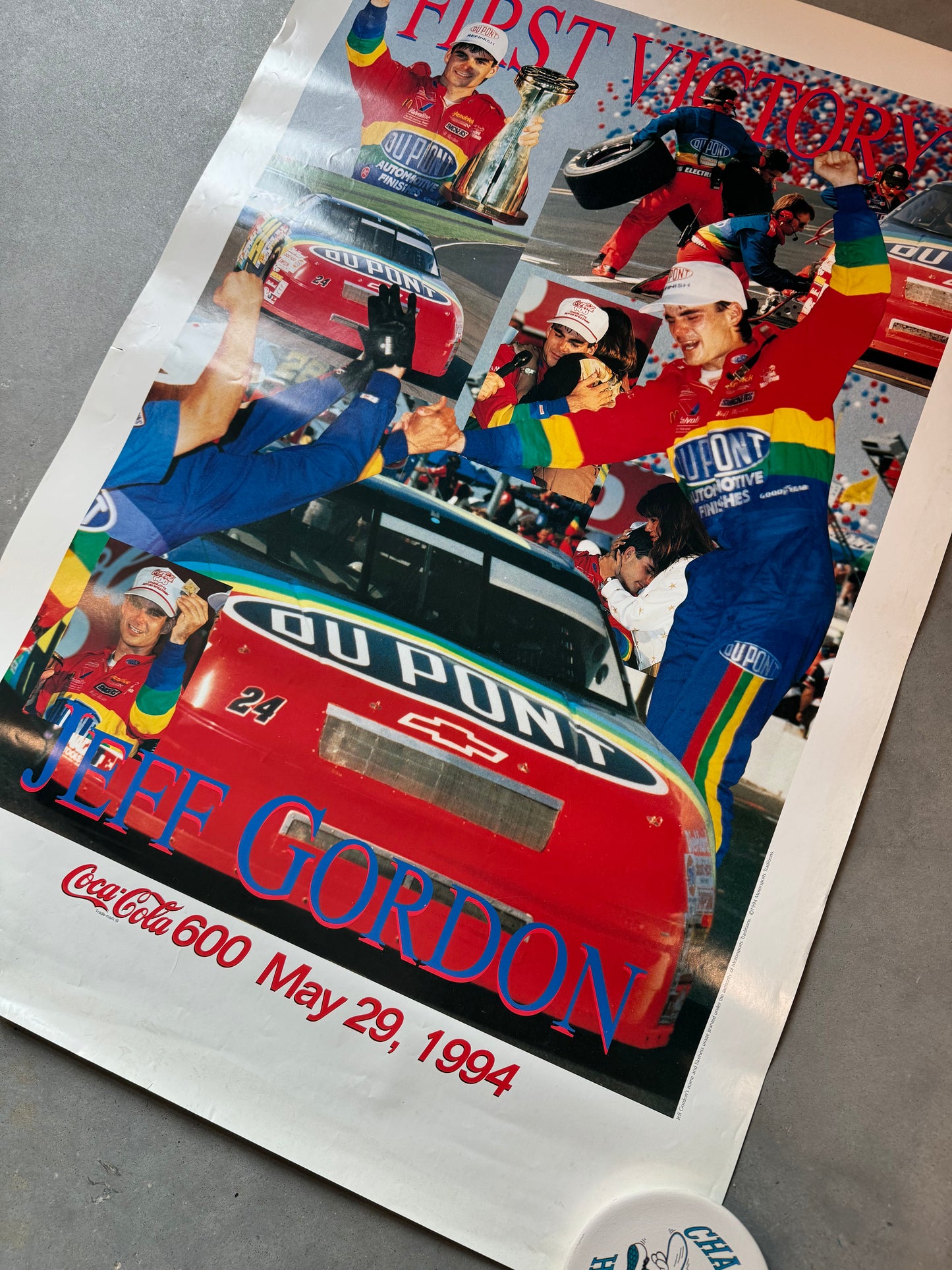 1994 Jeff Gordon Coca-Cola 600 Winner First Victory Vintage NASCAR Poster (21x31)