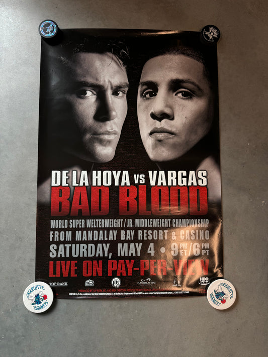 2002 Oscar De La Hoya vs. Fernando Vargas Bad Blood Vintage Mandalay Bay Boxing Promo Poster (27x40)