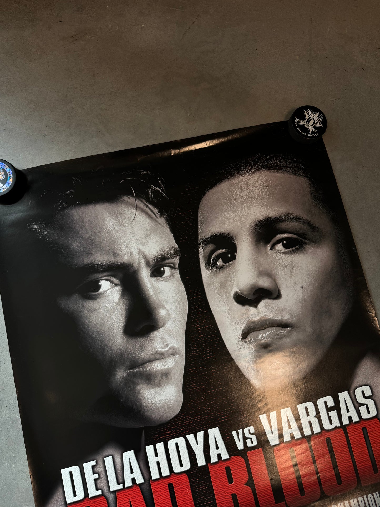 2002 Oscar De La Hoya vs. Fernando Vargas Bad Blood Vintage Mandalay Bay Boxing Promo Poster (27x40)