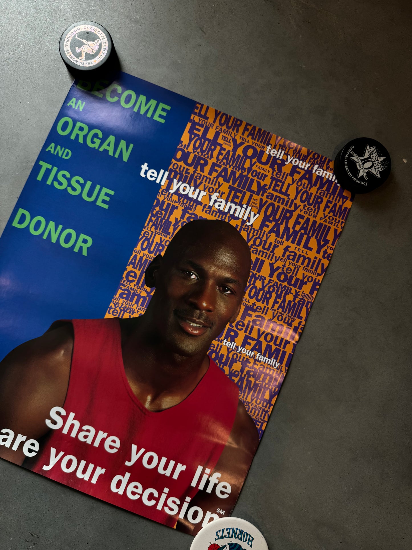 90’s Michael Jordan “Become an Organ Donor” Vintage Sponsorship NBA Poster (17x22)