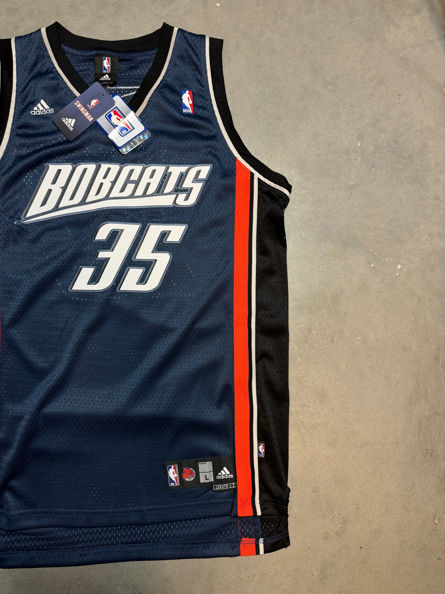 00’s Charlotte Bobcats Adam Morrison Vintage Adidas Stitched Swingman NBA Jersey - Deadstock & Signed (Large)