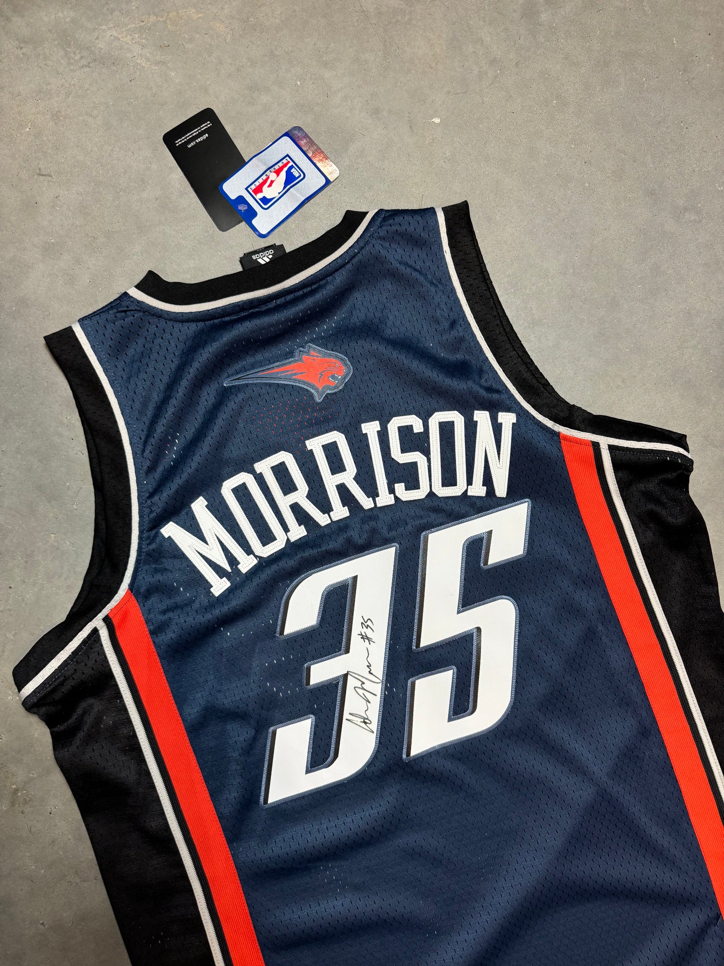 00’s Charlotte Bobcats Adam Morrison Vintage Adidas Stitched Swingman NBA Jersey - Deadstock & Signed (Large)