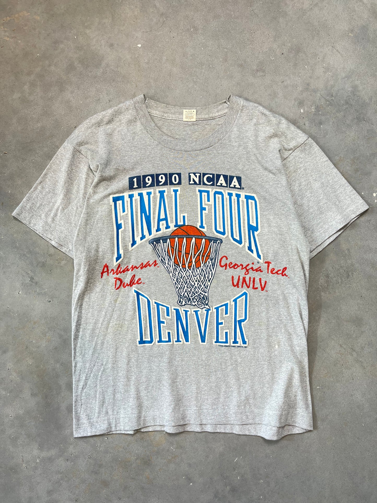 1990 NCAA Final Four Denver Vintage College Basketball Tee (Medium)