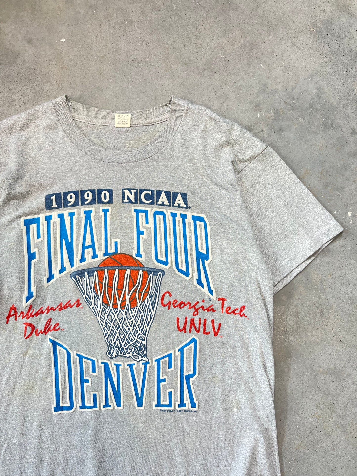 1990 NCAA Final Four Denver Vintage College Basketball Tee (Medium)