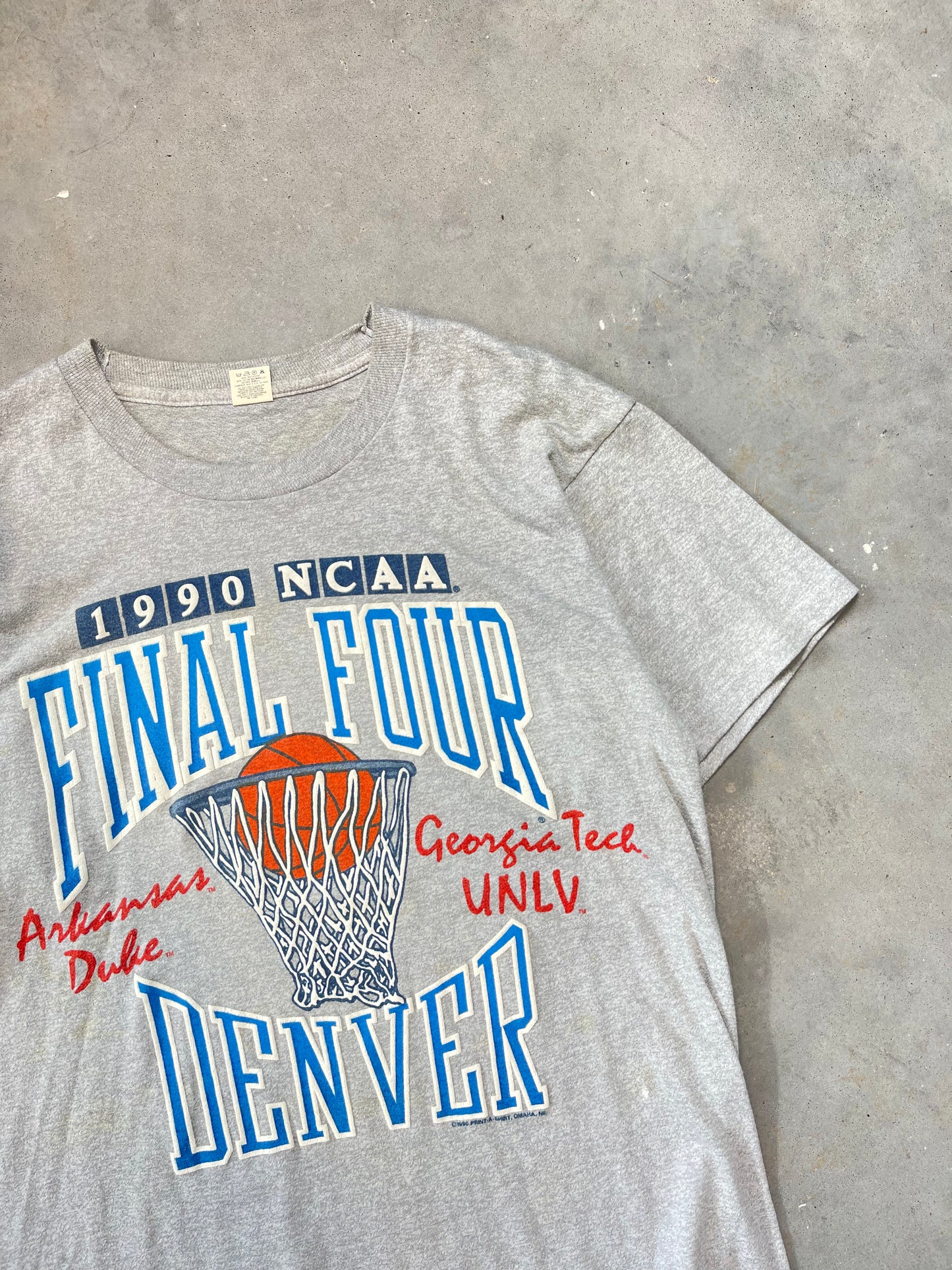 1990 NCAA Final Four Denver Vintage College Basketball Tee (Medium)