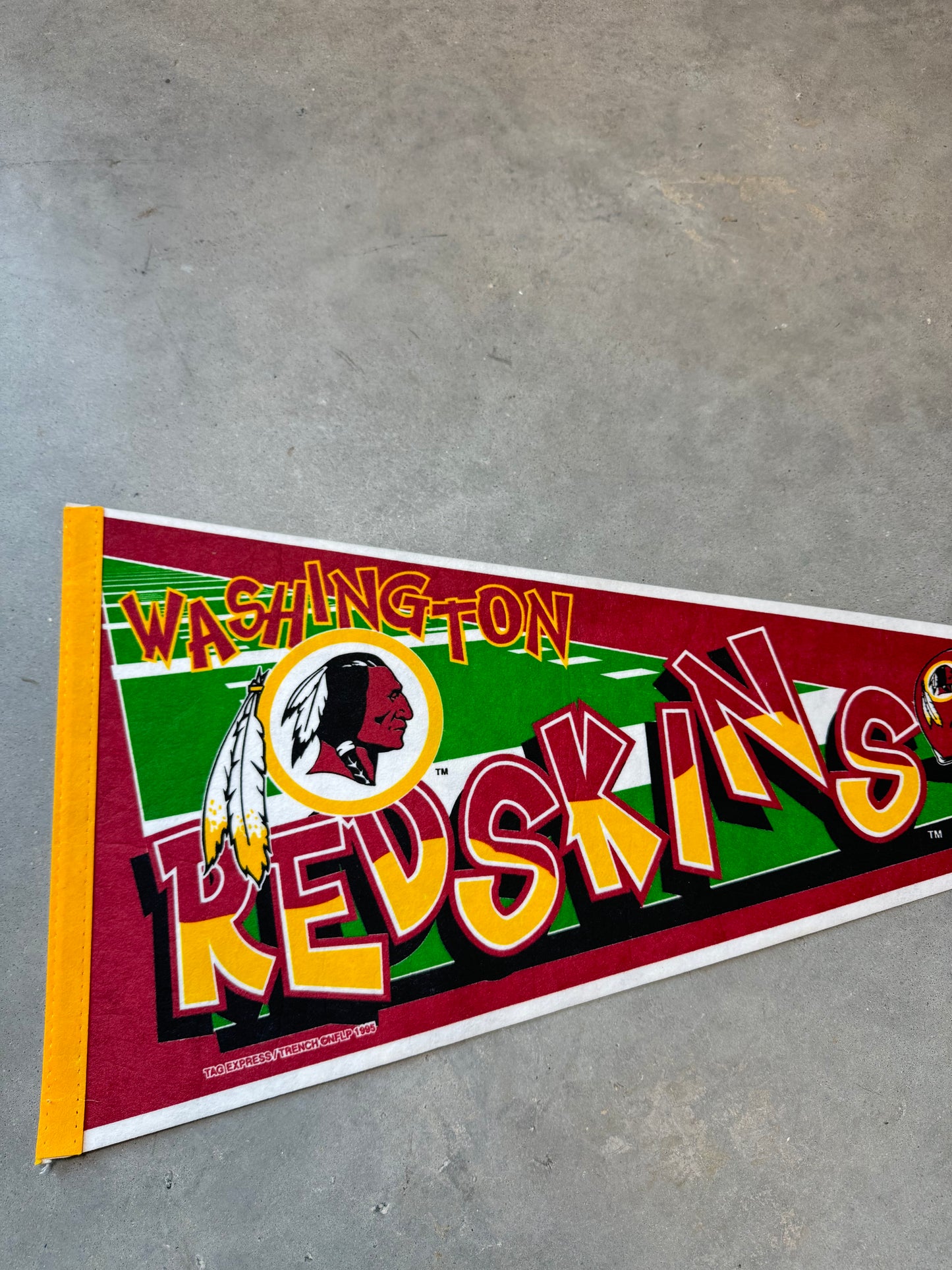 1995 Washington Redskins Vintage NFL Pennant