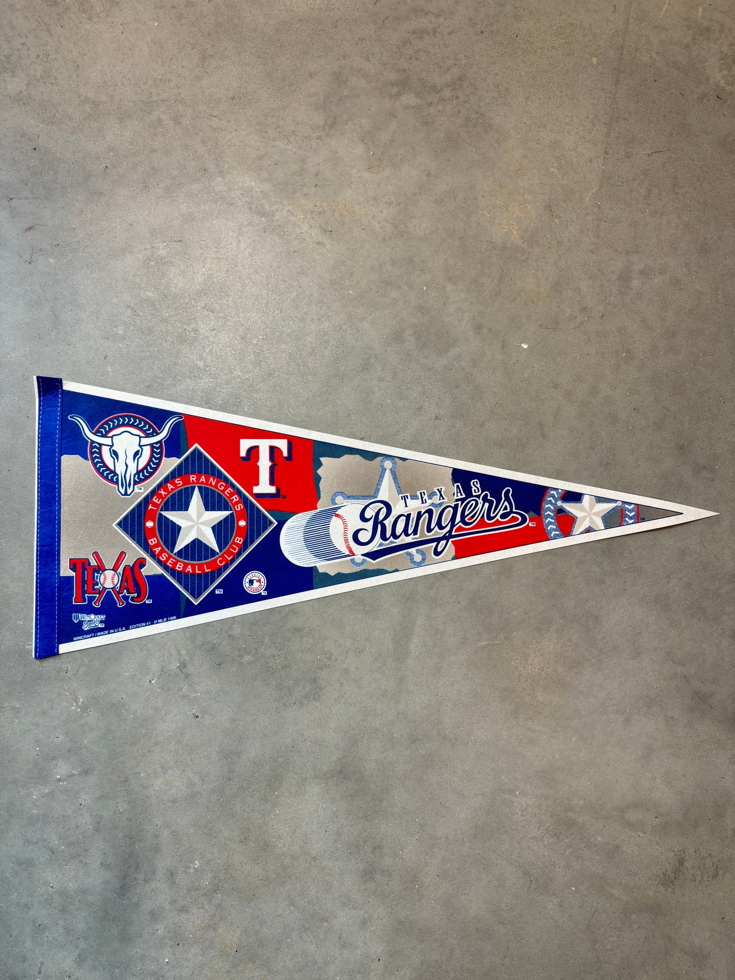 1996 Texas Rangers Vintage MLB Wincraft Pennant