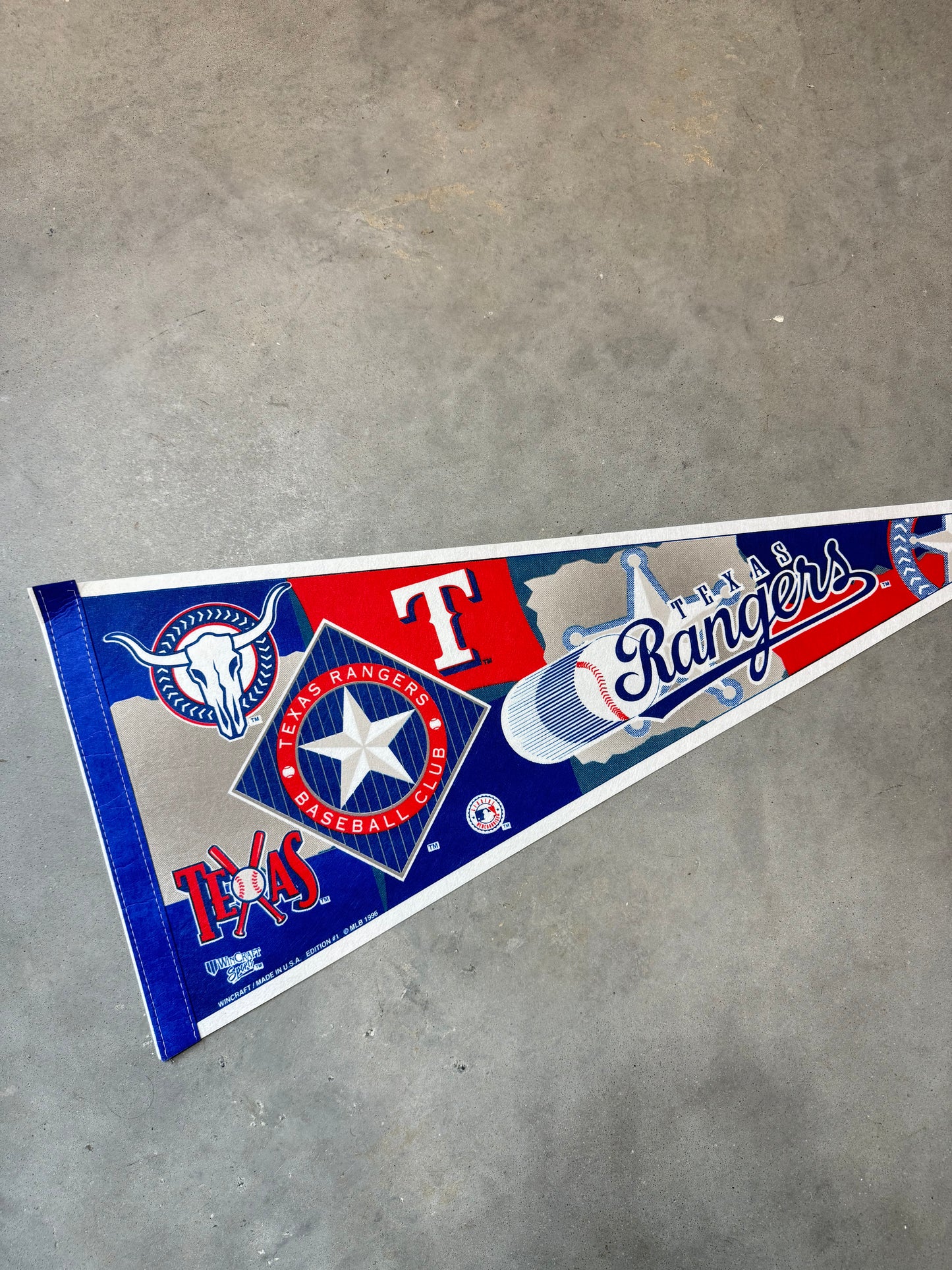 1996 Texas Rangers Vintage MLB Wincraft Pennant