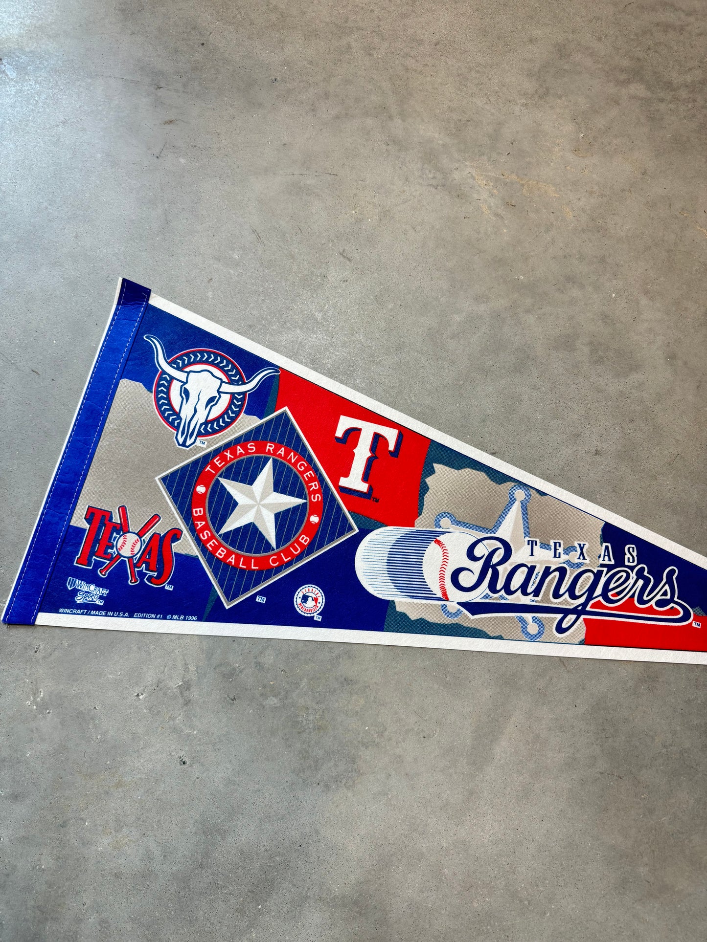 1996 Texas Rangers Vintage MLB Wincraft Pennant