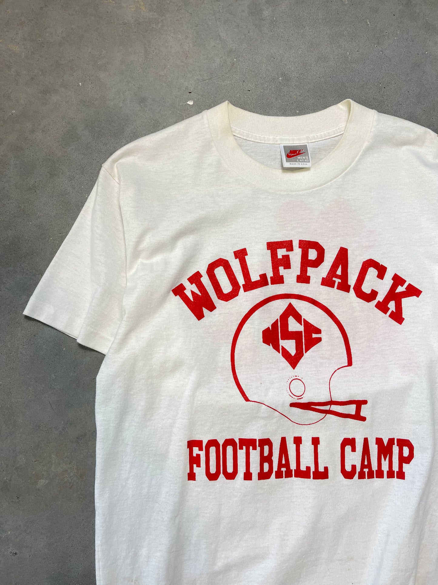 80’s NC State Wolfpack Vintage Nike Football Camp Tee (Large)