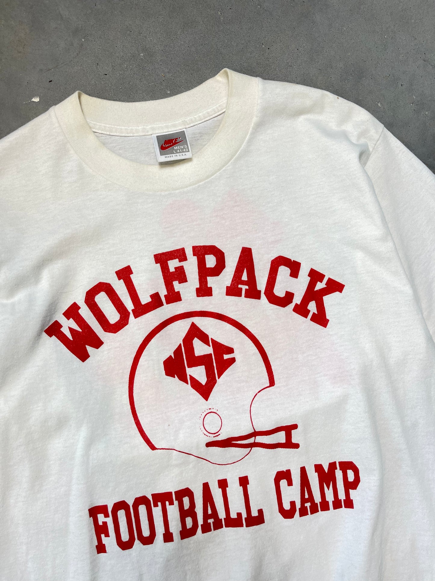 80’s NC State Wolfpack Vintage Nike Football Camp Tee (Large)