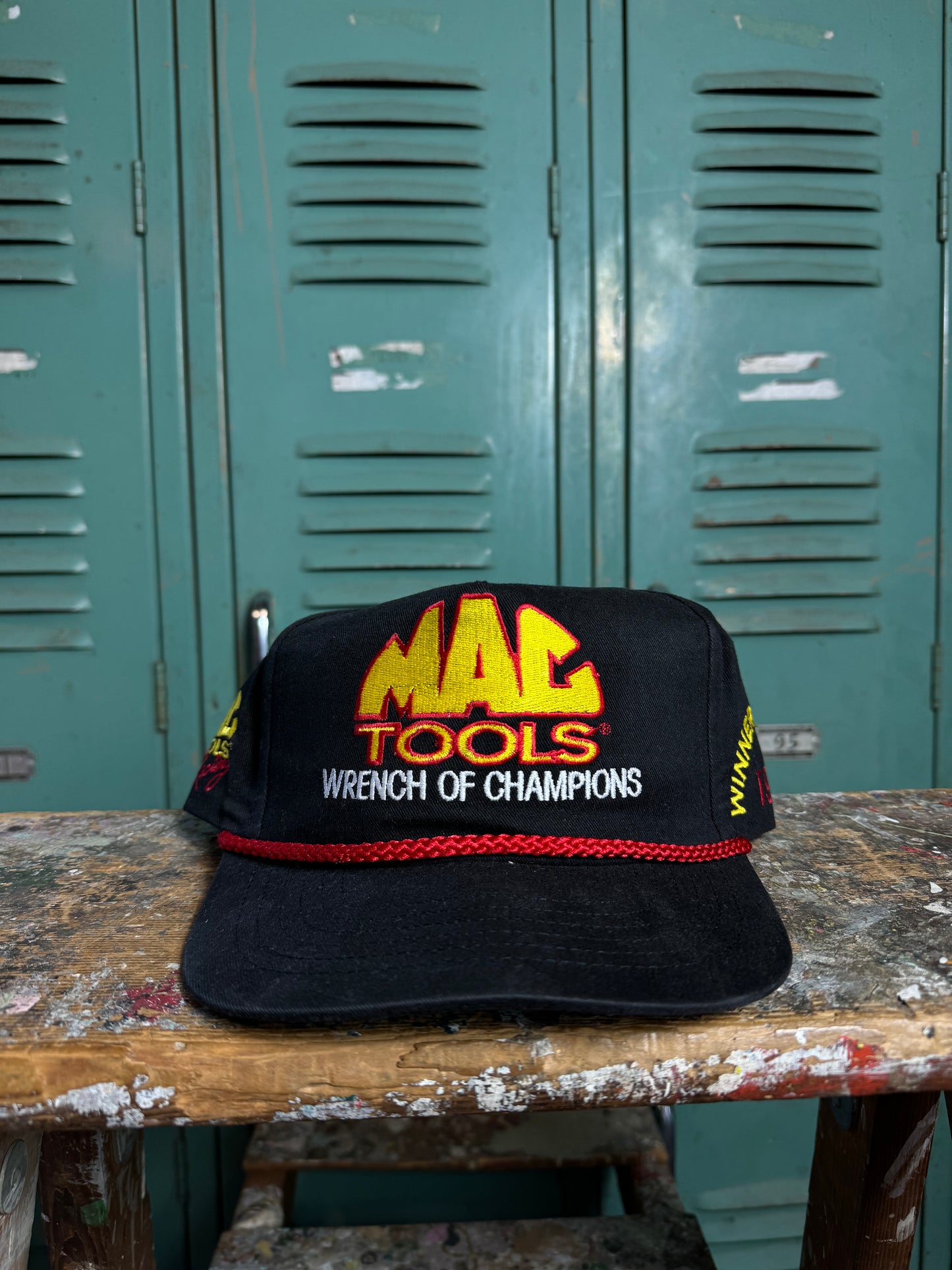 1996 MAC Tools Racing Vintage NASCAR Rope Trucker Snapback Hat (OSFA)