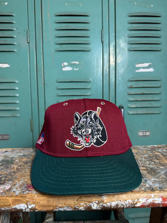 90’s Chicago Wolves Vintage IHL Hockey Snapback Hat (OSFA)