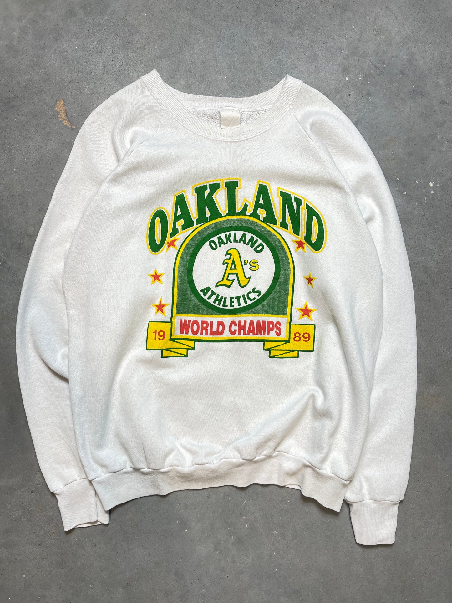 1989 Oakland A’s Athletics World Series Champions Vintage MLB Crewneck (Large)