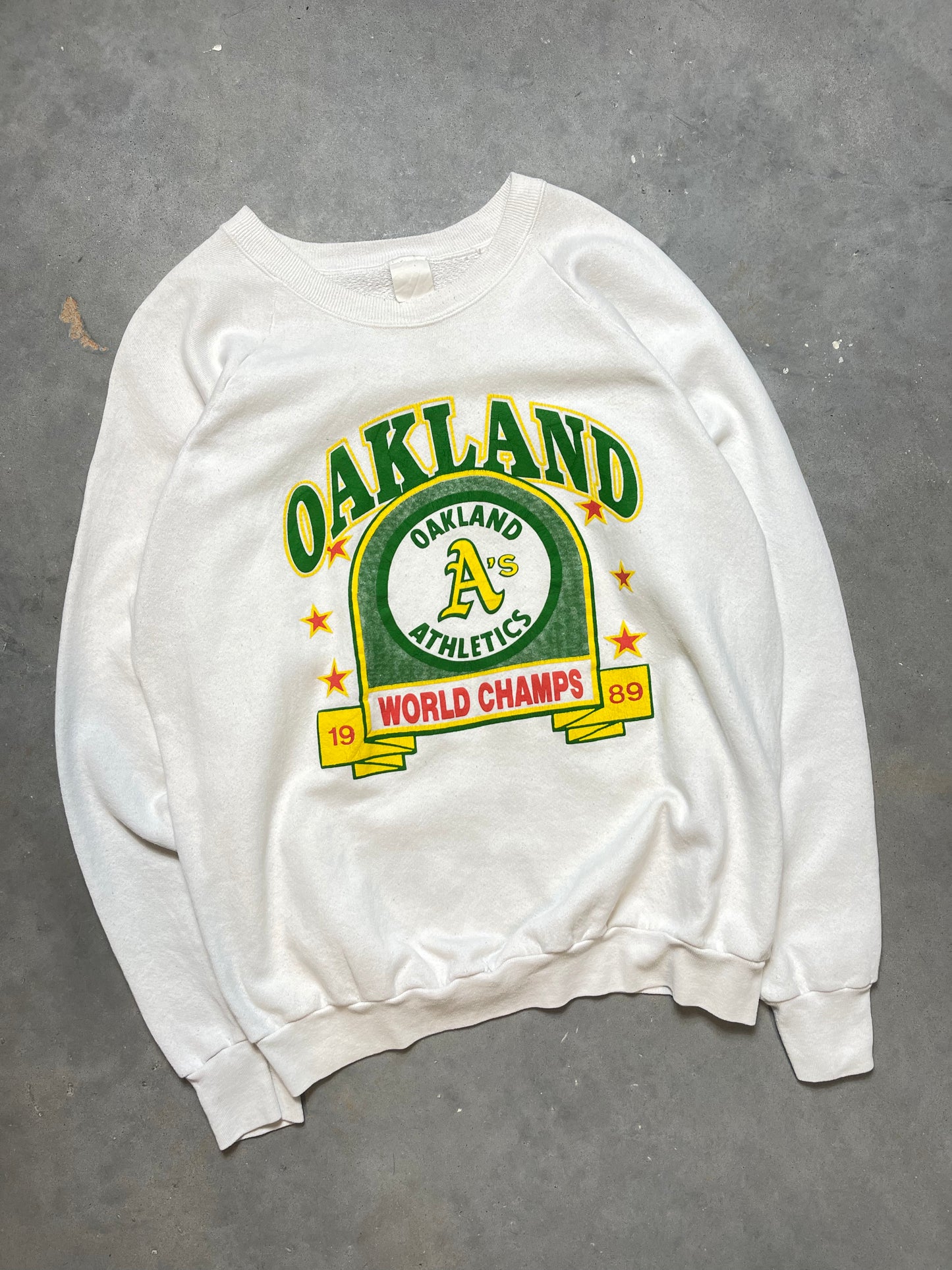 1989 Oakland A’s Athletics World Series Champions Vintage MLB Crewneck (Large)