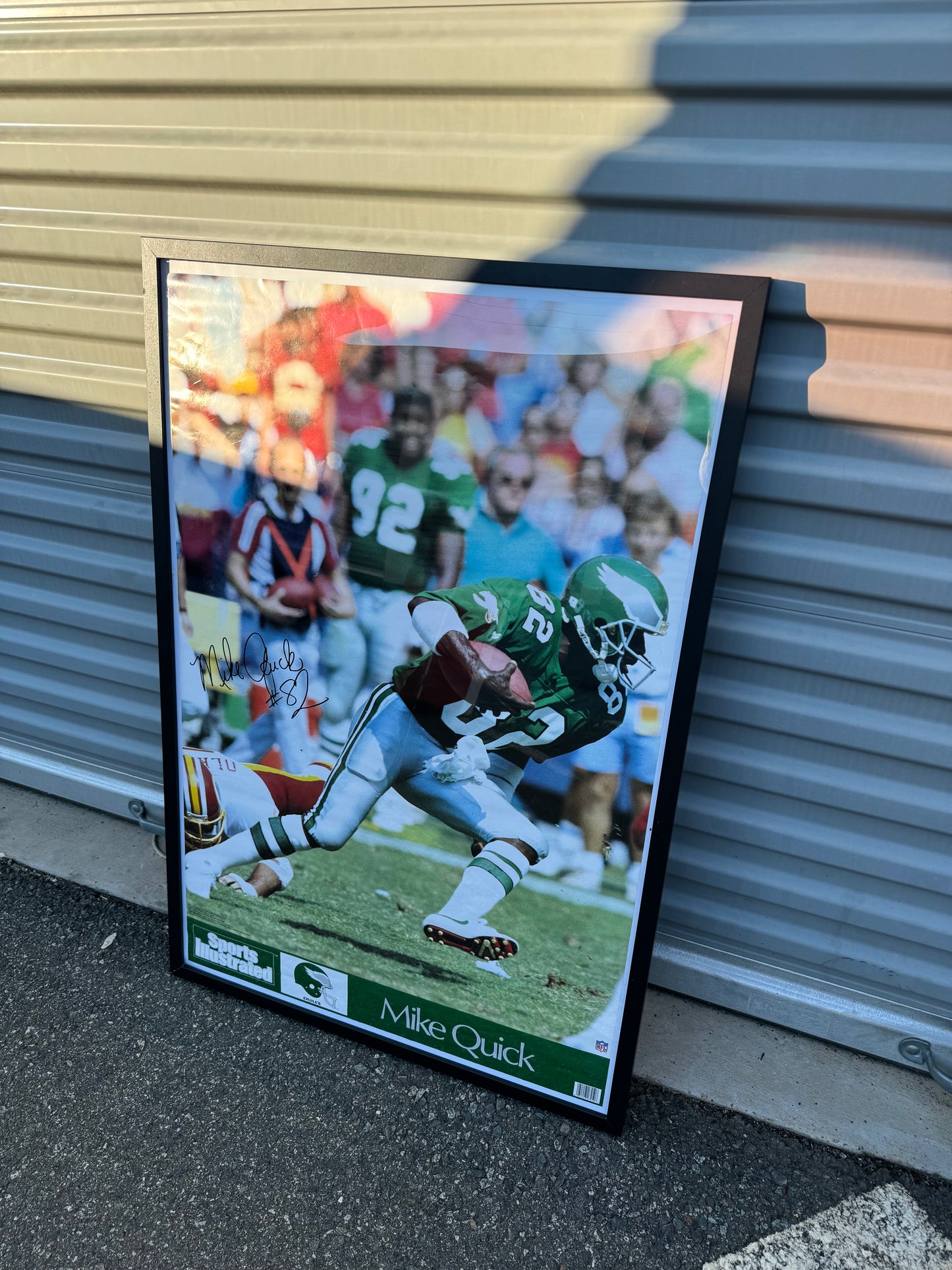 1989 Philadelphia Eagles Mike Quick Vintage Kelly Green Sports Illustrated Framed Poster (24” x 36”)