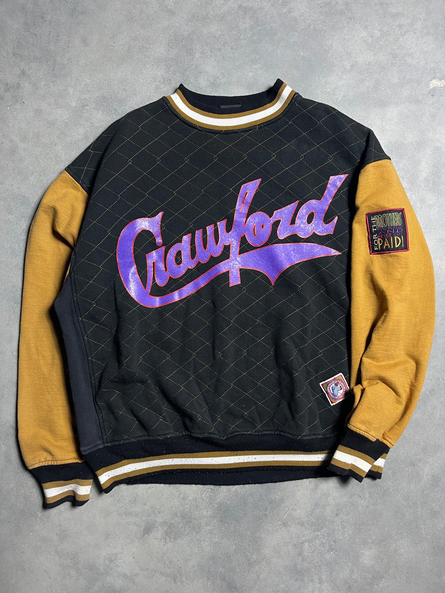 90’s Crawford Colored Giants Vintage Quilted Negro League Baseball Script Crewneck (XL)