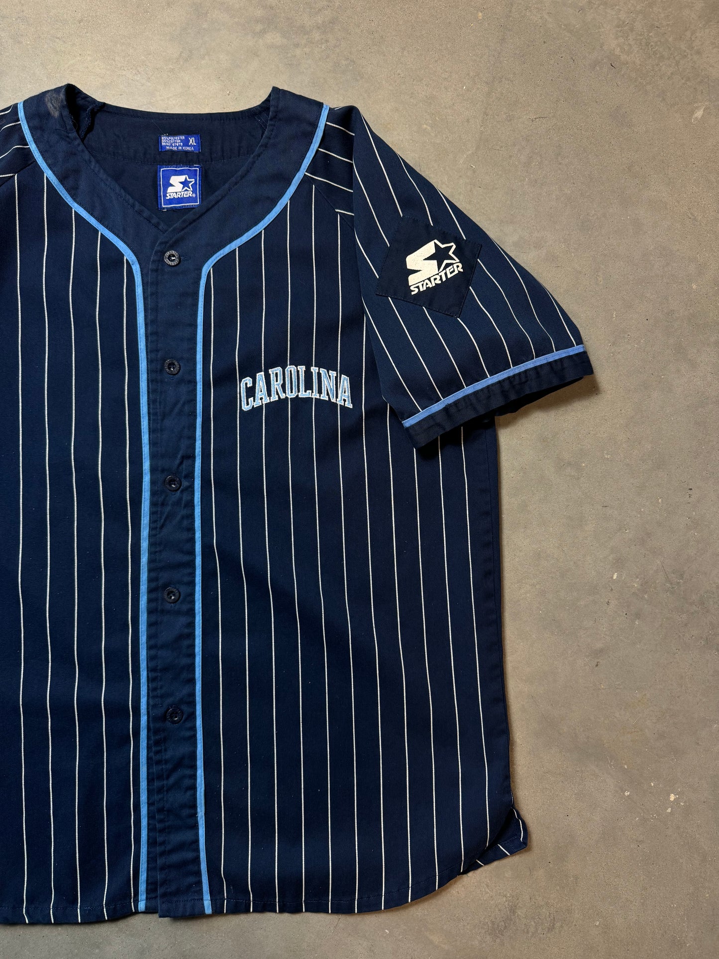 90’s UNC Tarheels Vintage Starter Pinstriped College Baseball Jersey (Large)