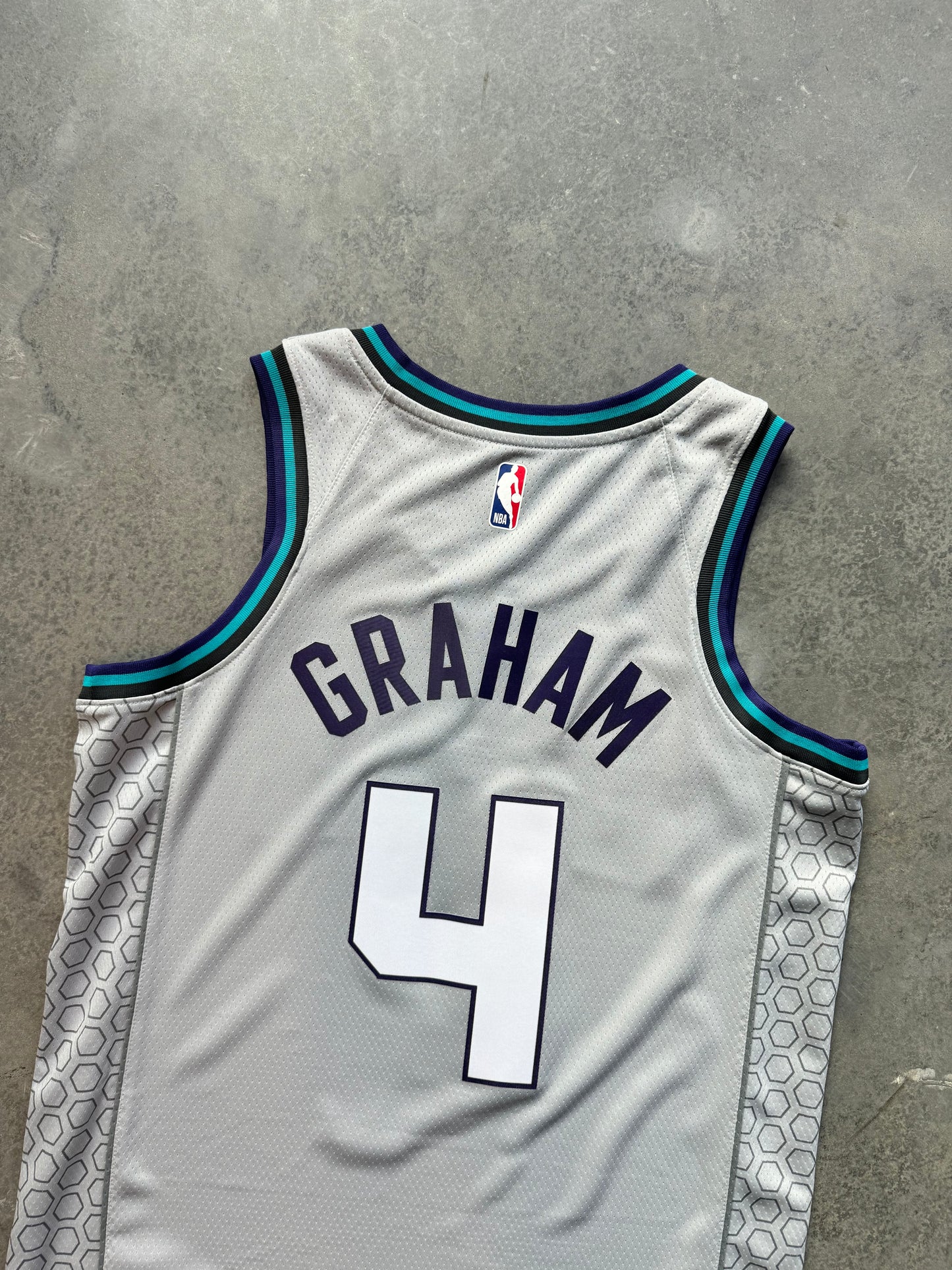 2019/2020 Charlotte Hornets Devonte Graham Light Grey City Jersey Alternate Jordan Brand NBA Jersey (44/Medium)