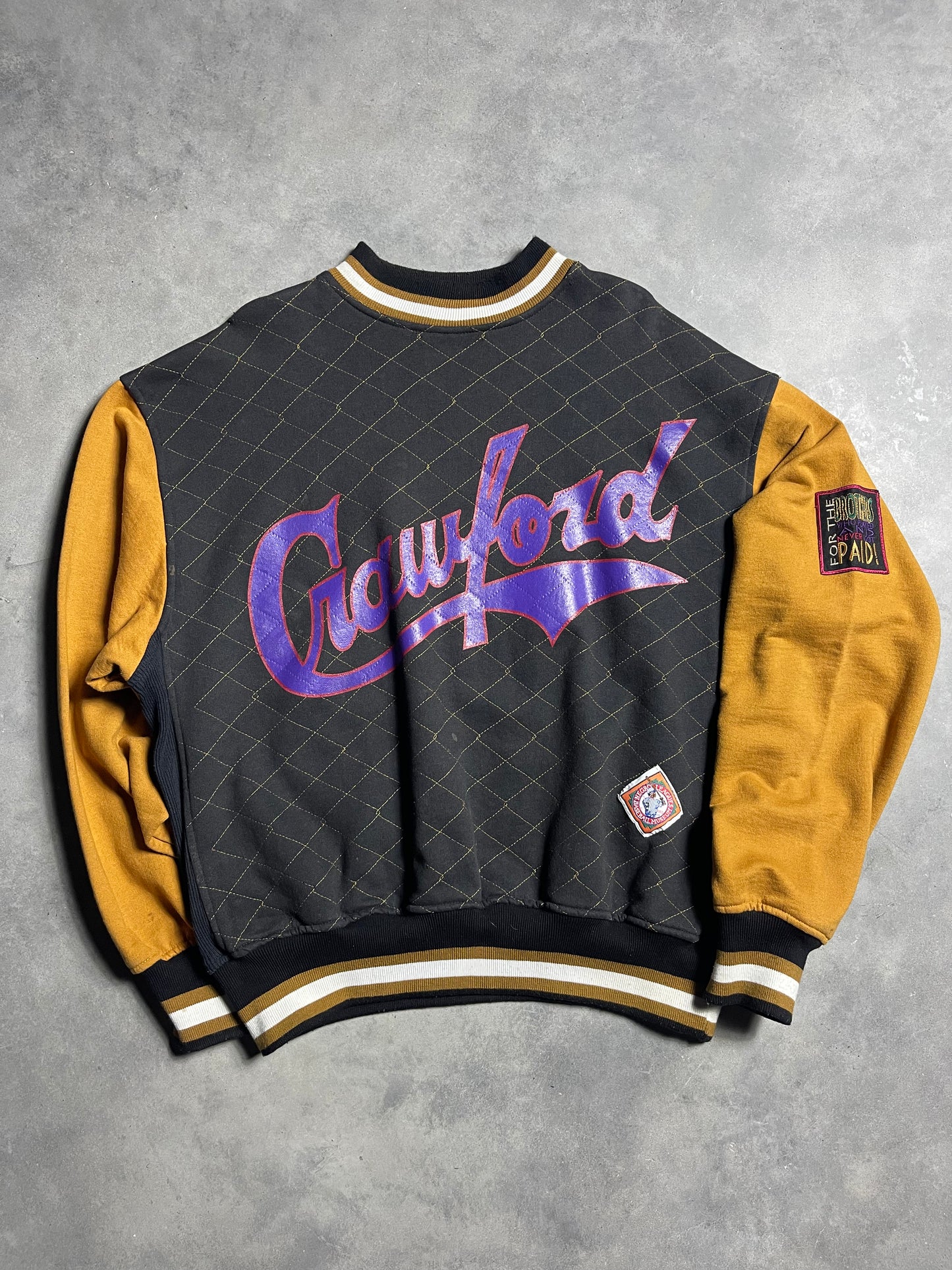 90’s Crawford Colored Giants Vintage Quilted Negro League Baseball Script Crewneck (Large)