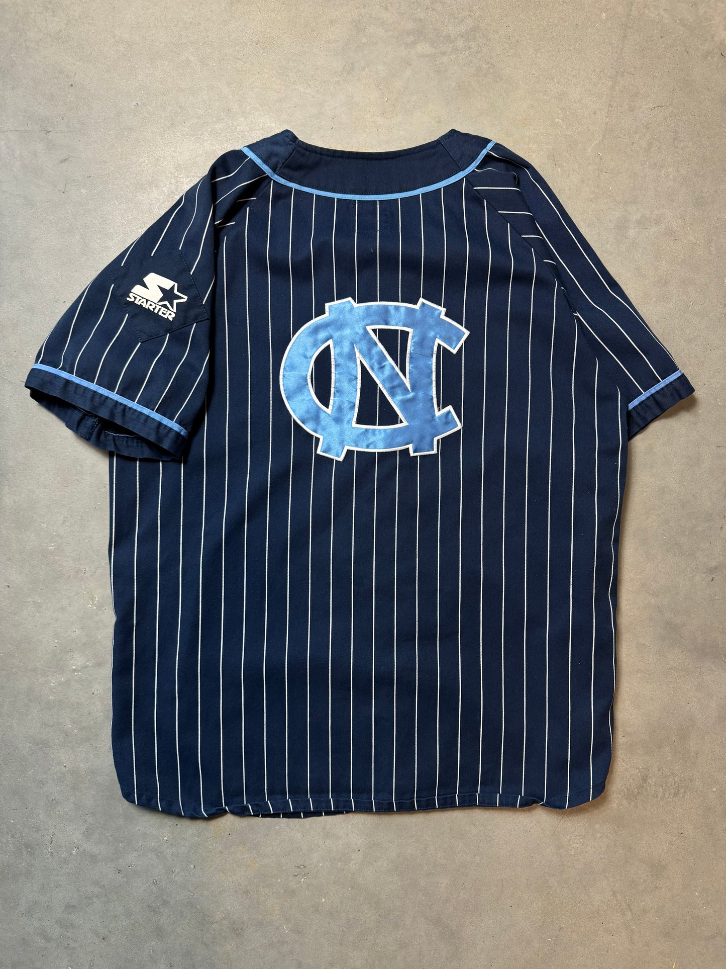 90’s UNC Tarheels Vintage Starter Pinstriped College Baseball Jersey (Large)