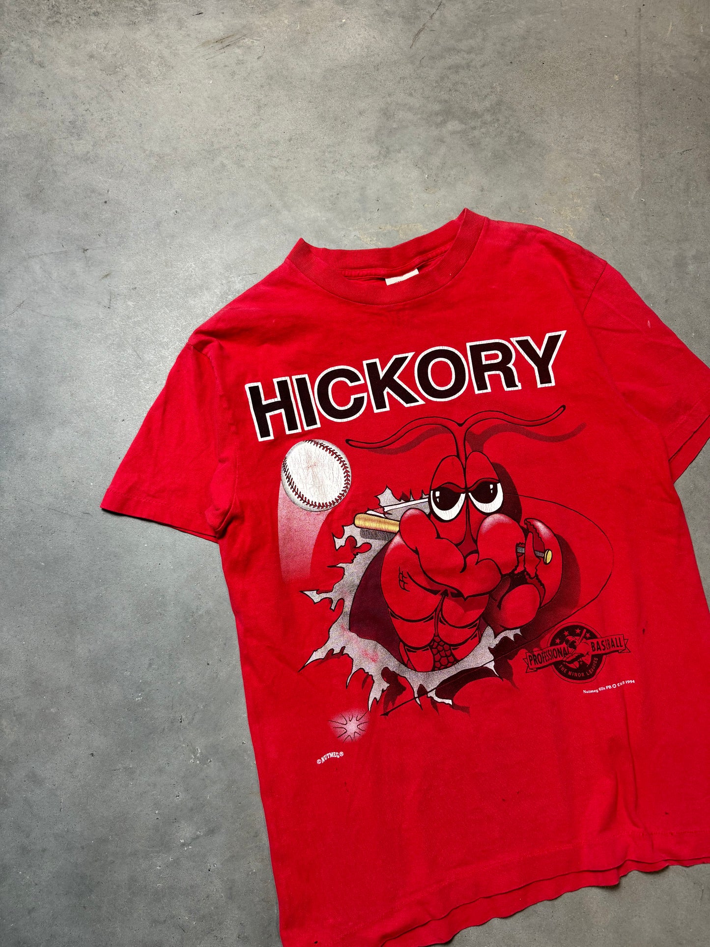 1994 Hickory Crawdads Vintage Nutmeg Mills Breakthrough MiLB Tee (Large)