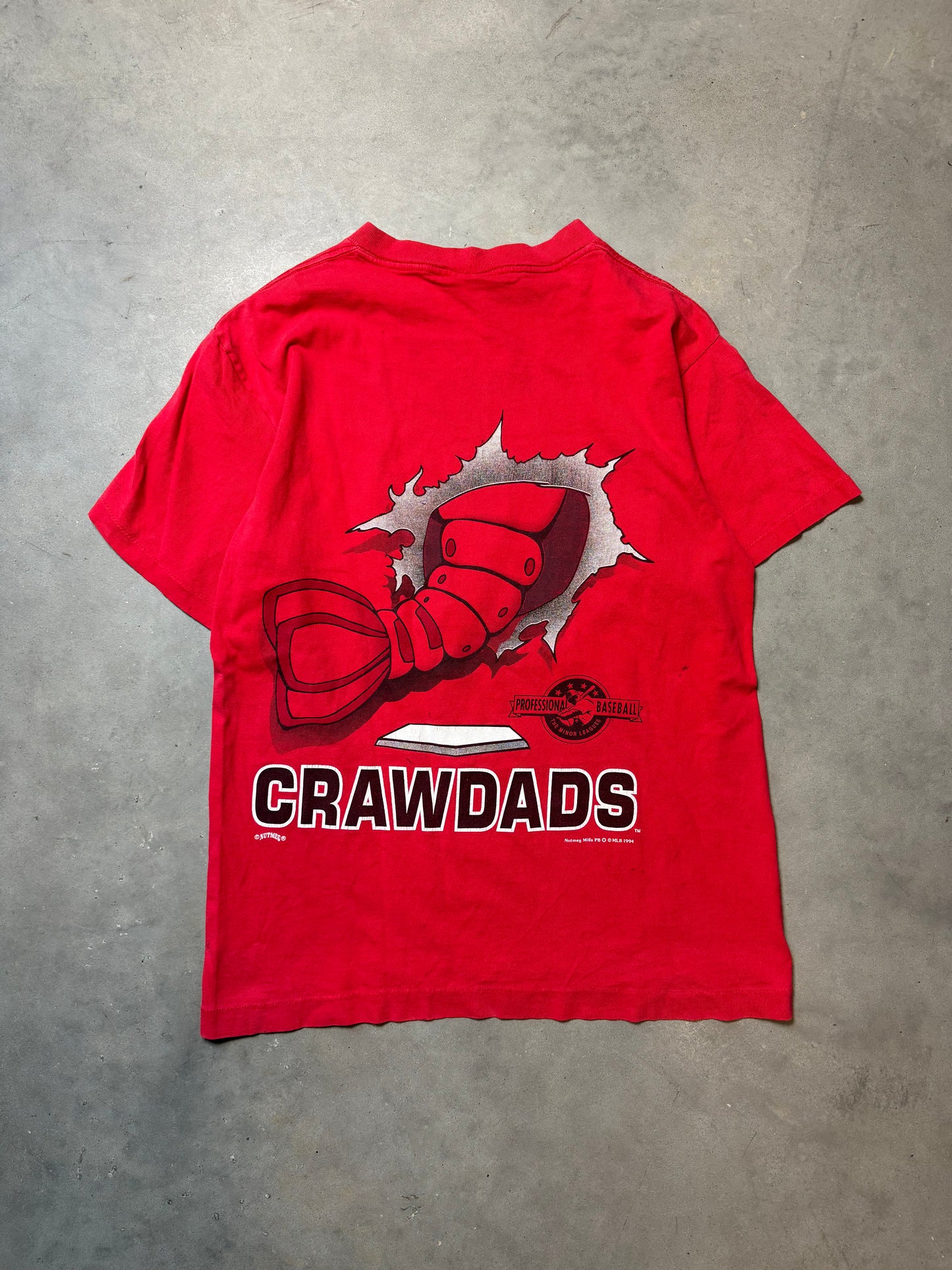 1994 Hickory Crawdads Vintage Nutmeg Mills Breakthrough MiLB Tee (Large)