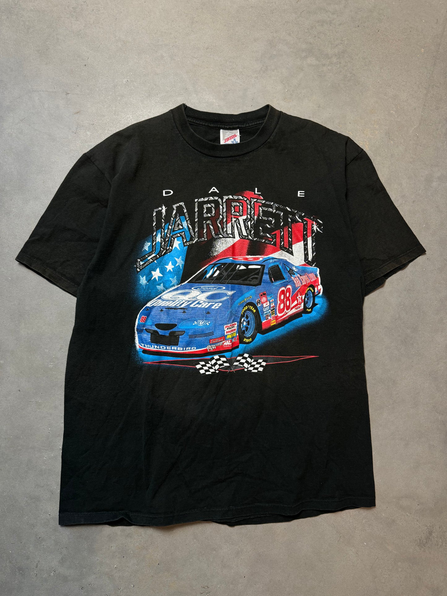 90’s Dale Jarrett Vintage Ford Quality Control NASCAR Tee (XL)