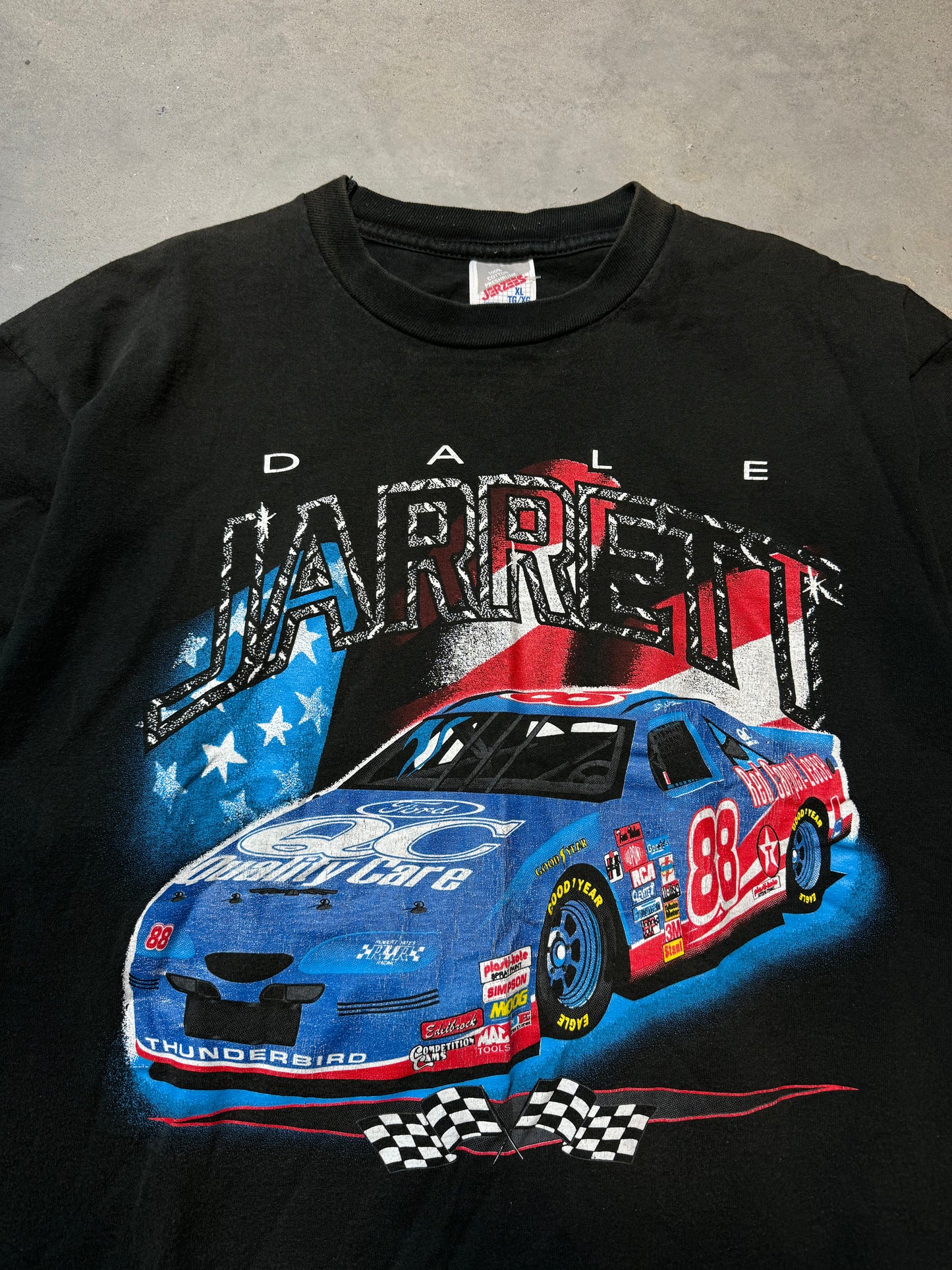 90’s Dale Jarrett Vintage Ford Quality Control NASCAR Tee (XL)