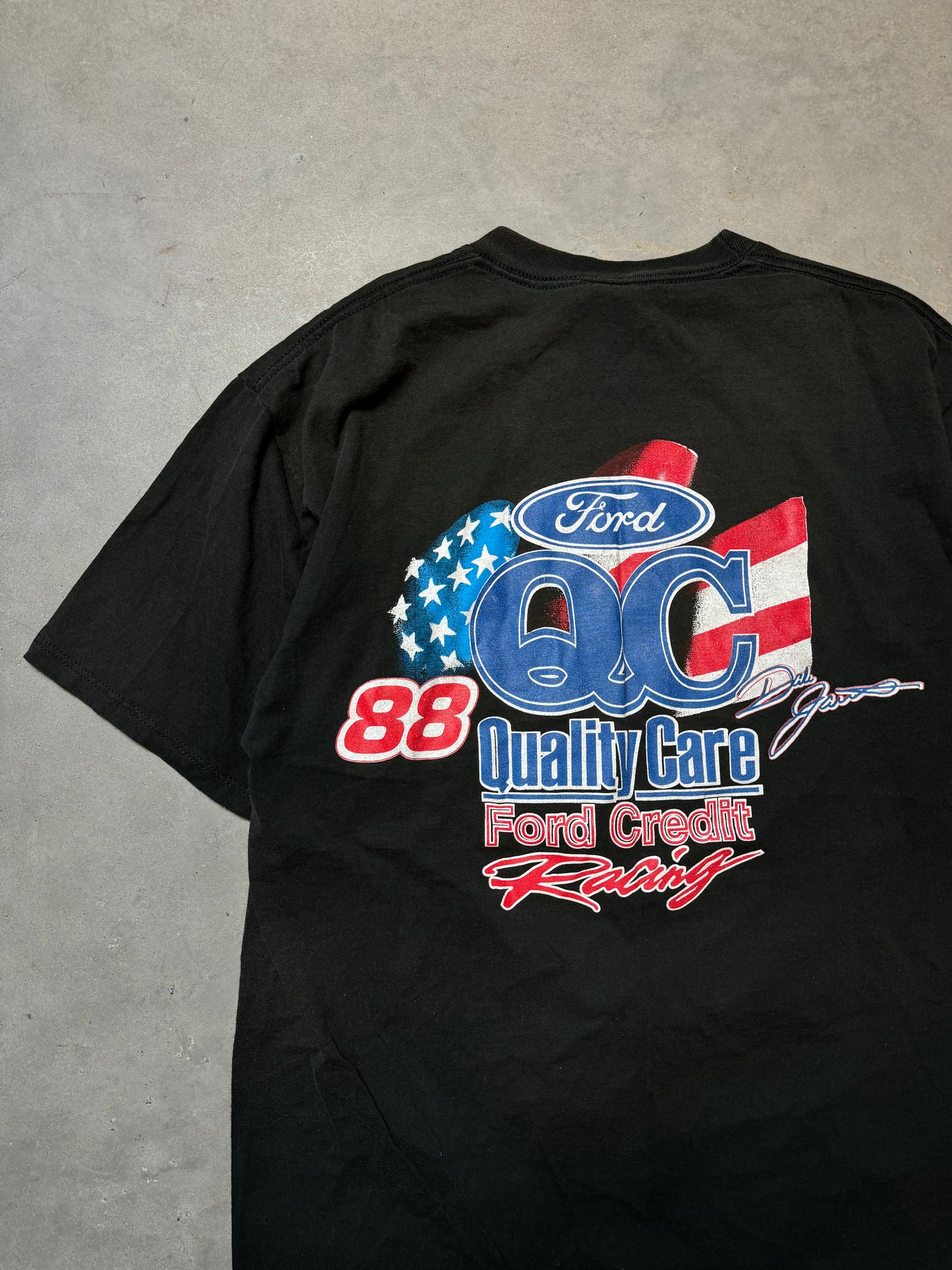 90’s Dale Jarrett Vintage Ford Quality Control NASCAR Tee (XL)