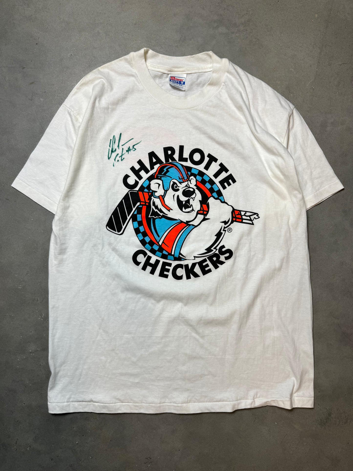 90’s Charlotte Checkers x Pillsbury Doughboy “Go Checkers” Vintage ECHL Tee (XL)