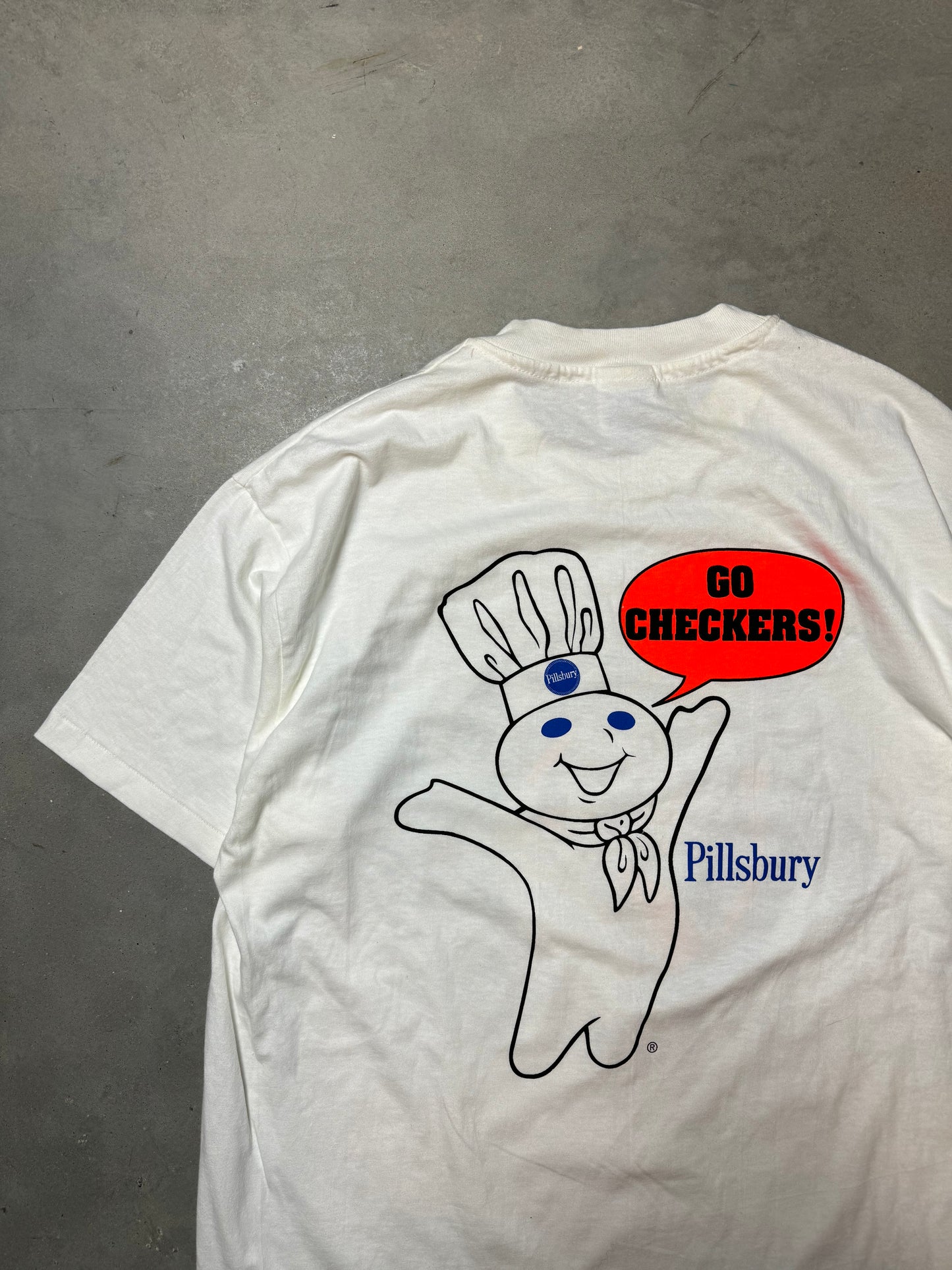 90’s Charlotte Checkers x Pillsbury Doughboy “Go Checkers” Vintage ECHL Tee (XL)