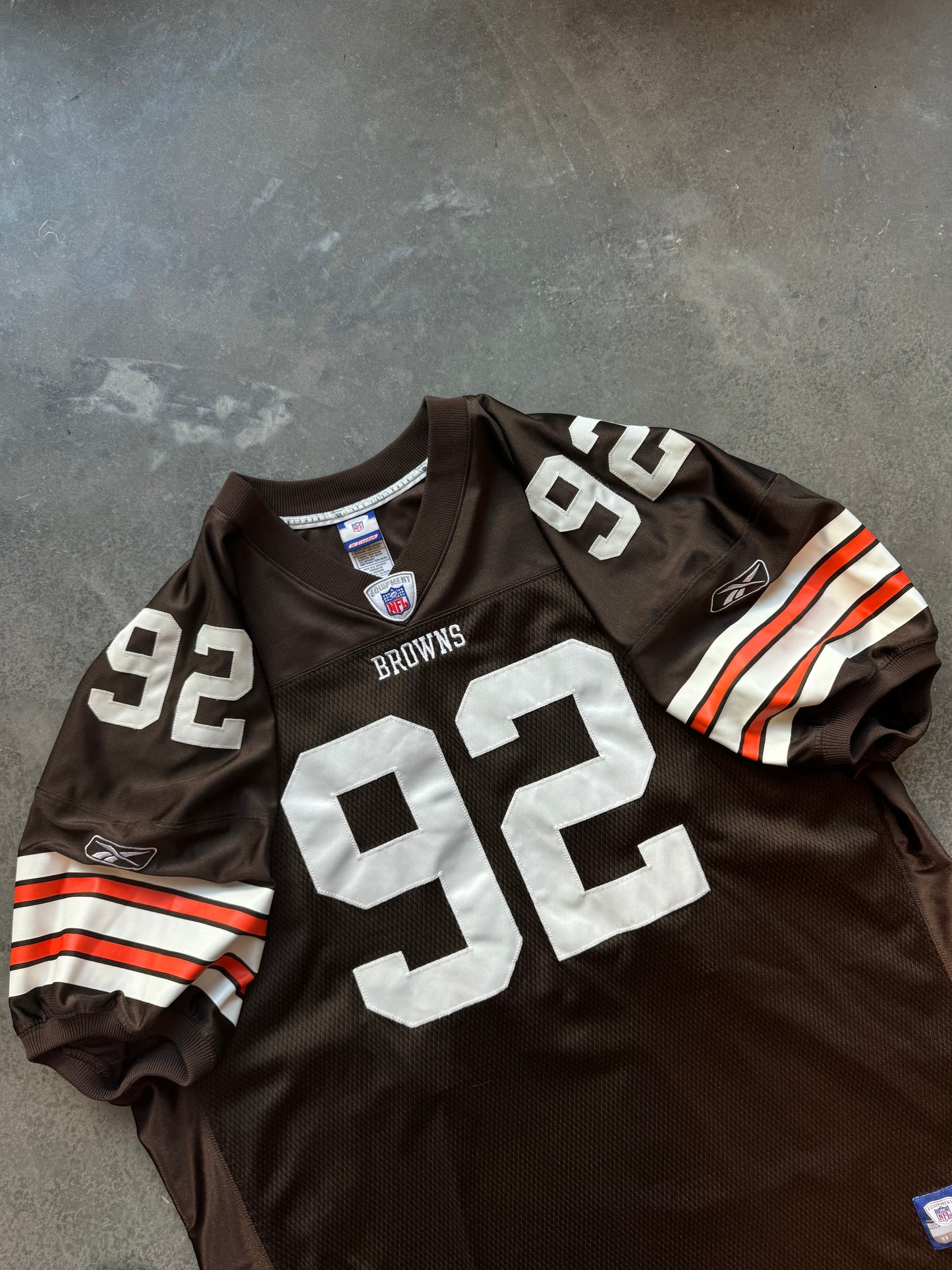 00’s Cleveland Browns Courtney Brown Vintage Reebok Fully Stitched NFL On Field Authentic Jersey (56/XXXL)