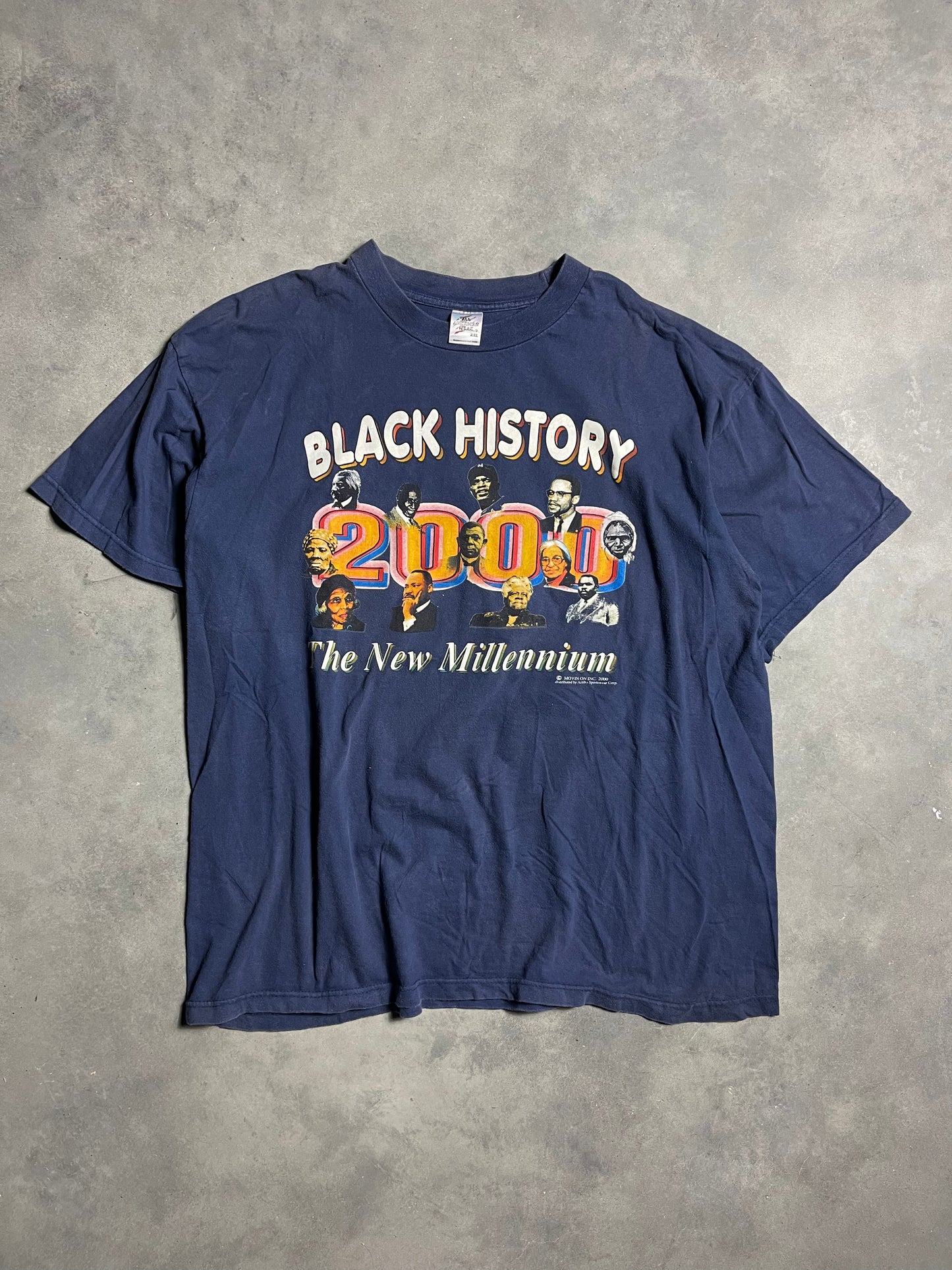 2000 Black History The New Millennium Navy Vintage Tee (XL)