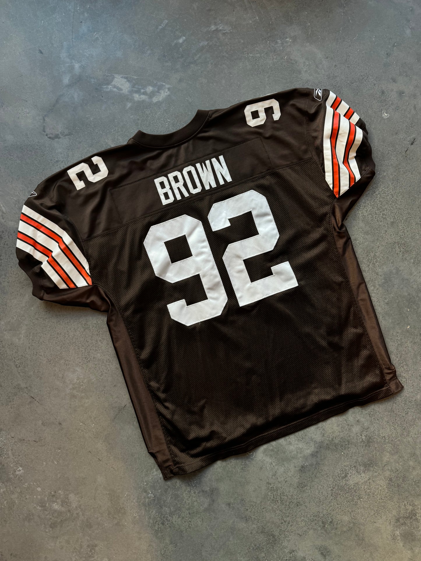 00’s Cleveland Browns Courtney Brown Vintage Reebok Fully Stitched NFL On Field Authentic Jersey (56/XXXL)