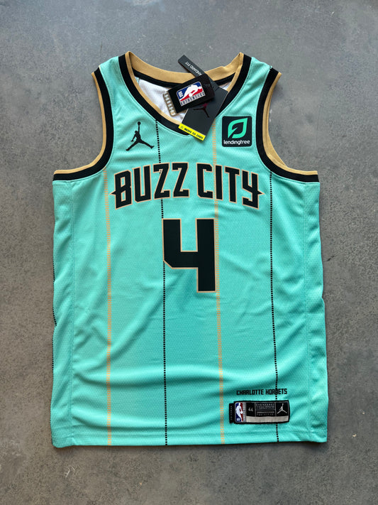 2020/2021 Charlotte Hornets Devonte Graham Mint Buzz City Alternate Jordan Brand NBA Jersey - Deadstock (44/Medium)
