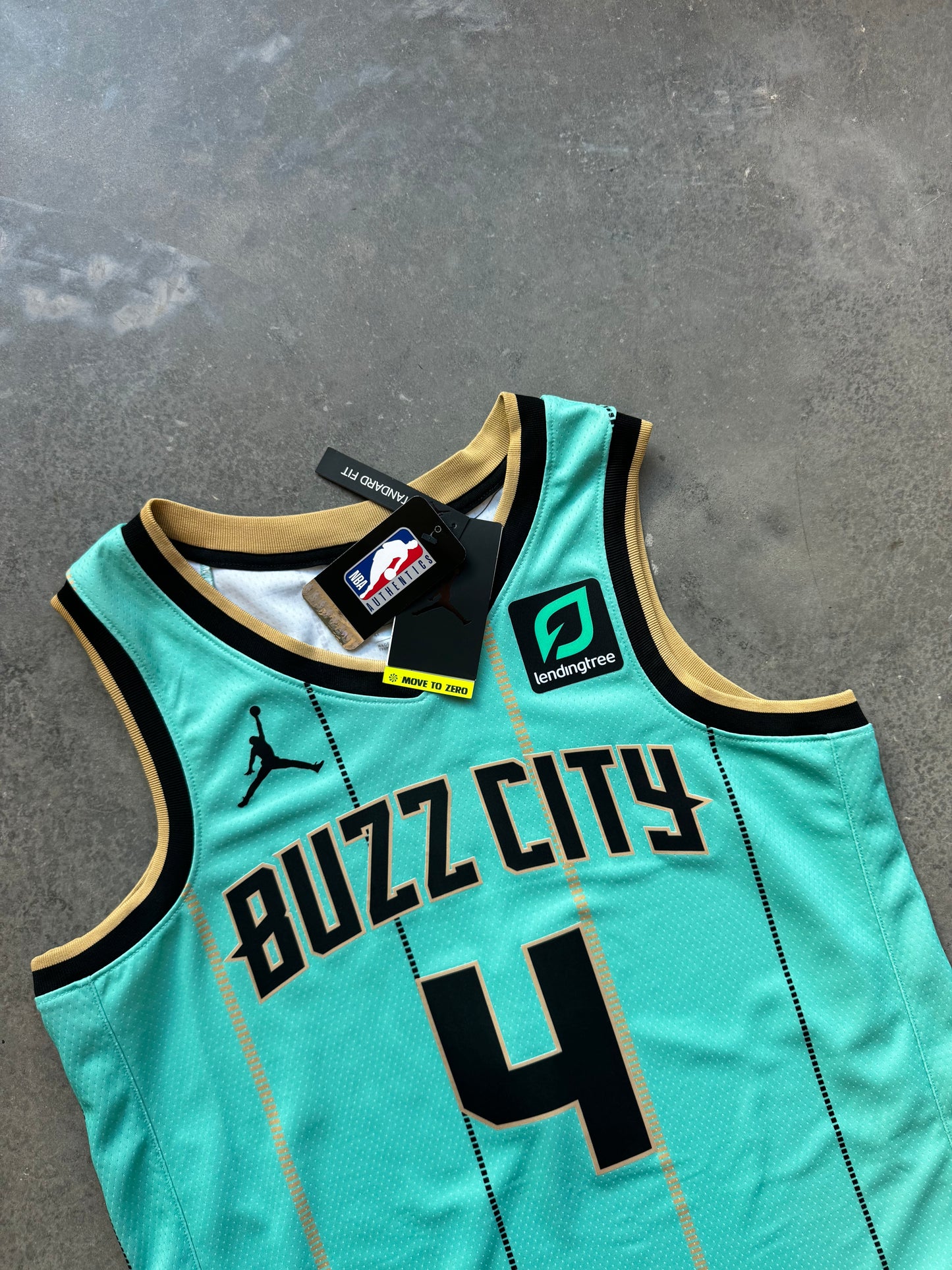2020/2021 Charlotte Hornets Devonte Graham Mint Buzz City Alternate Jordan Brand NBA Jersey - Deadstock (44/Medium)