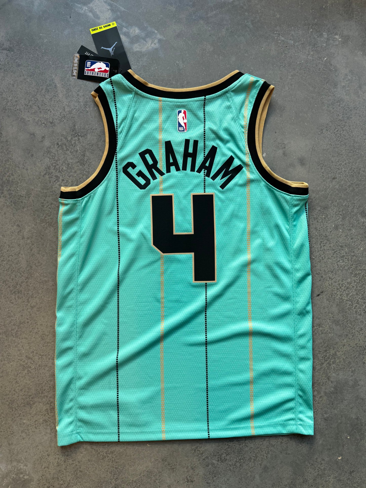 2020/2021 Charlotte Hornets Devonte Graham Mint Buzz City Alternate Jordan Brand NBA Jersey - Deadstock (44/Medium)