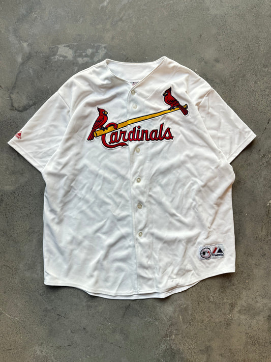 00’s St. Louis Cardinals Albert Pujols Vintage Majestic White MLB Baseball Jersey (XXL)